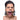 Man wearing a black gag with a white background