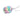 Colorful tie-dye rose vibrator with a white cord on a white background