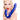 Woman holding a blue curved strap on against a white background