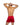 front view of red satin boxer shorts