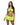 neon yellow Metallic Iridescent Pleated Skirt