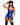 blue playboy police costume with Vinyl Zip-Up Bodysuit, Suspenders with Bunny Detail, Belt, Handcuffs, and Hat with Playboy Nameplate