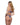 back view of blue embroidered lace teddy with front lace up detail and strappy thong back