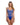 blue embroidered lace teddy with front lace up detail and strappy thong back