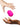 A bright pink silicone rose-shaped clitoral stimulator floating between two hands against a solid white background.