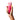 Hand holding a pink clitoral stimulator against a white background