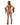 Woman wearing tan Faux Suede cropped top with fringe, belt, and shorts back view