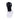 Black faux leather hood on a white mannequin head against a white background