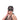 Woman wearing a black lace eye mask on a white background