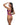 Woman wearing a purple lingerie set on a white background