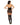 Woman wearing a black strappy bodysuit and stockings on a white background