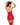 Woman wearing a red lingerie set on a white background