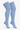 A pair of light blue ribbed knee-high socks displayed on invisible forms against a clean white background.