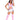 Person wearing a pink and silver cowgirl costume with a hat on a white background