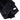 Black plush blanket with a brand label on a white background