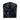 Black faux leather black out hood on a white background