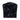 Black faux leather black out hood on a white background