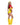 Person wearing a colorful costume with red top, yellow bodysuit, and boots on a white background