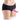 Mannequin wearing black harness with a purple pegging dildo on a white background