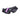 Black lace harness with a purple pegging dildo on a white background