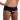 Person wearing black pegging harness with a purple dildo on a white background