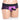 Purple lace underwear with a black waistband and black dildo on a mannequin against a white background
