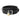 Black leather collar with a gold lock on a white background