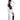 Woman in a steampunk costume holding a gun on a white background