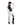 Woman in a steampunk costume holding a gun on a white background