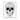 Black and white sugar skull illustration with intricate floral and scroll patterns, large eye sockets, and the text 'shit just got real' below, shown on a white background with a thin black rectangular border.