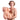 Man holding a realistic trans sex doll on a white background