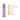 Purple and pink silicone Fixation Lipstick Bullet Vibratorwith features listed on a white background