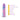 Purple and pink silicone Fixation Lipstick Bullet Vibratorwith features listed on a white background