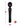 Black handheld massager with measurements on a white background