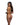 Woman wearing a sheer, strapless outfit on a white background