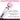 Pink and white wand massager with text on a white background