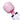 Head of a pink and white wand massager on a white background