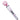 White and pink handheld massager with decorative elements on a white background