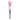 White and pink handheld wand massager with a cord on a white background