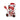 White plush toy with red accents, including a mask, hat, and candy cane, on a white background.