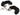 Black furry cuffs with silver locks and keys on a white background