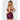 Yasmine Shimmer Mesh O-Ring Thigh Garter Chemise & G-String Set - Burgundy