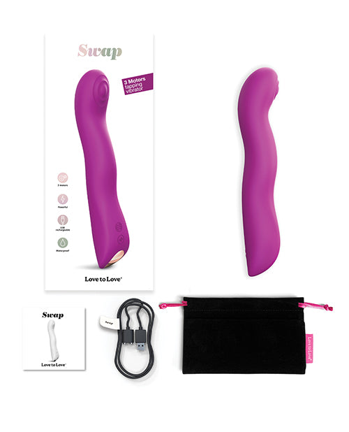 Love to Love Swap Tapping Vibrator - Sweet Orchid Adult Toy Box Love to Love Swap Tapping Vibrator - Sweet Orchid Adult Toy Box