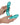 Realrock Crystal Clear 13" Double Dildo Turquoise