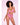 Floral Lace Bra, Ruffle Garter Belt & Panty Sunset Pink L/XL