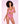 Floral Lace Bra, Ruffle Garter Belt & Panty Sunset Pink S/M