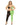 Block You Out Bra & Legging Set Black/Green Queen