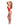 Red lace and mesh teddy by Risque Business, side view